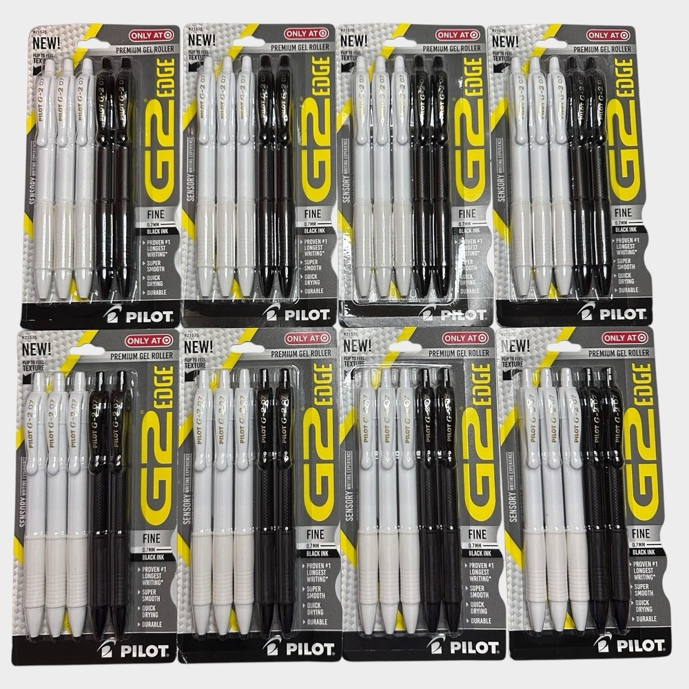 Pilot G2 Edge Gel Pens Black Ink 0.7mm Fine‎ Point Japan 40 Pens 8×5 Pack Lot